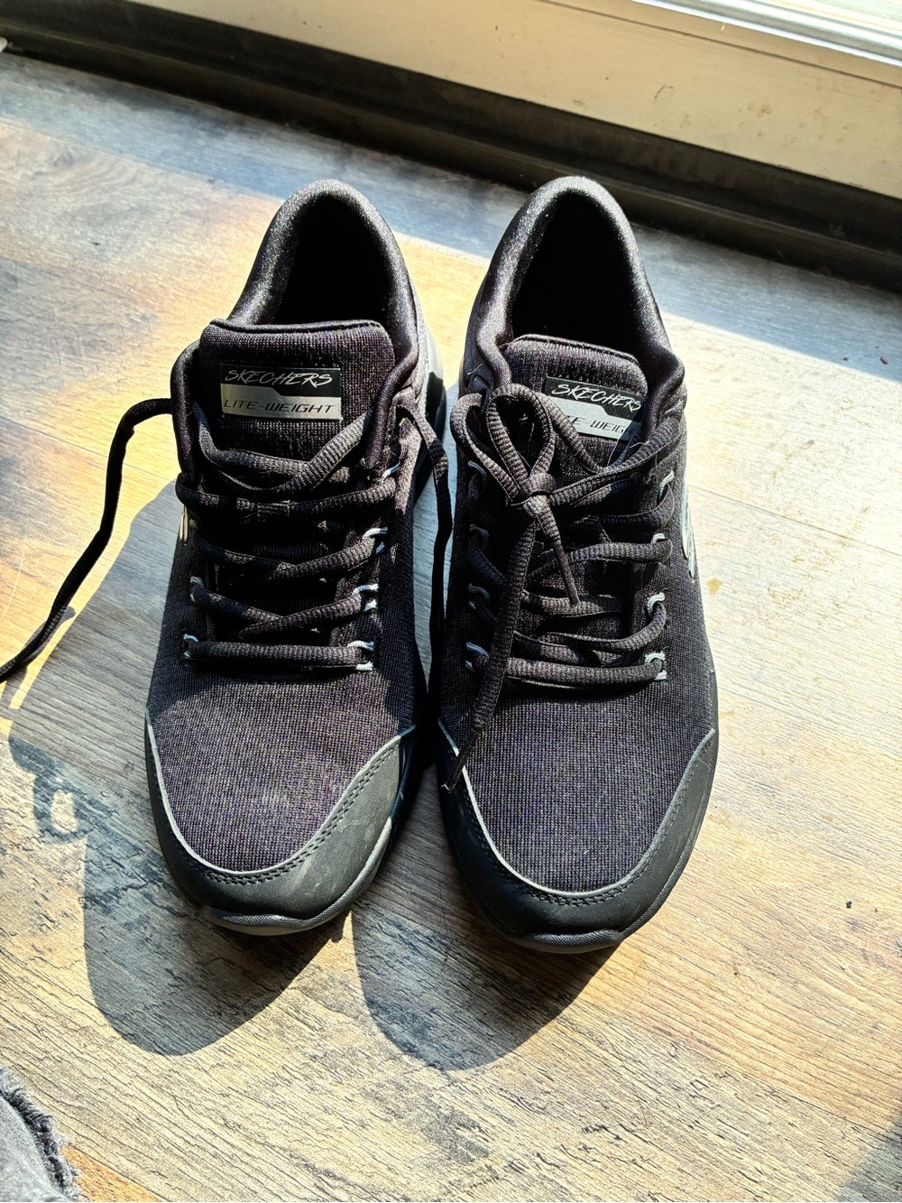 Skechers Men’s Black Lace-Up Casual Sneakers